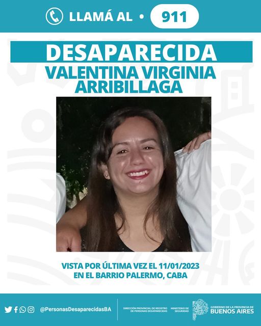 Buscan a Virginia Valentina: tiene 23 años, es de Quilmes y despareció en CABA